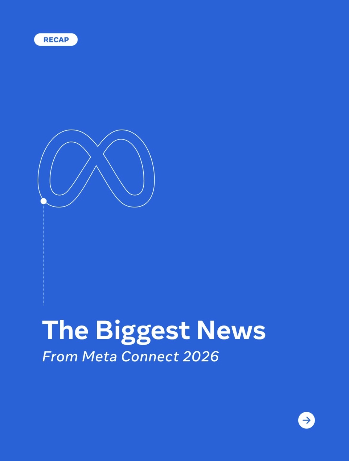 Meta Connect 2026 etkinliğindeki gelişmeleri tanıtan mavi kapak çizimi